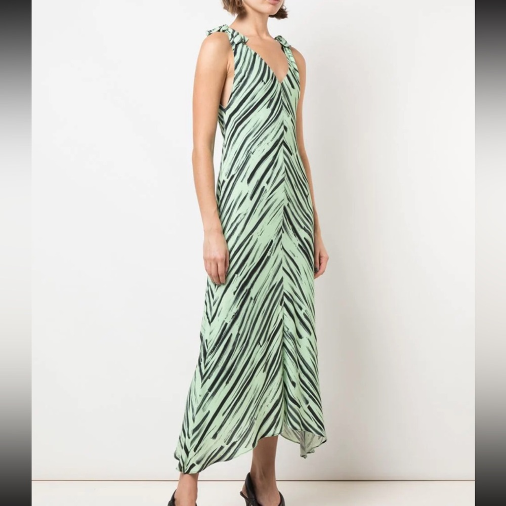 Proenza Schouler White Label Printed Georgette Knot Dress.